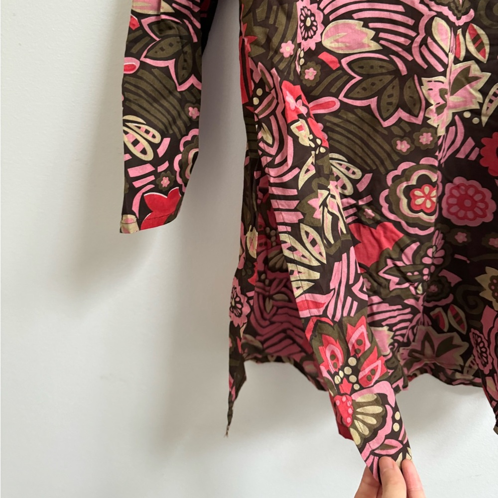 Boutique Printed Cotton Blouse L - Picture 5 of 6